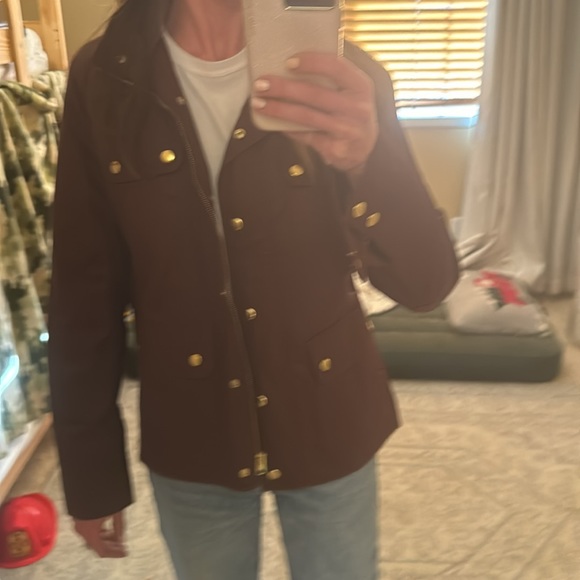 J. Crew The Downtown Field Jacket Waxed Cotton M Burgandy - Picture 5 of 5